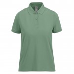 Polo básico de algodón para mujer de manga corta 210 g/m2 B&C color verde oliva