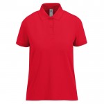 Polo básico de algodón para mujer de manga corta 210 g/m2 B&C color rojo