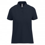 Polo básico de algodón para mujer de manga corta 210 g/m2 B&C color azul marino
