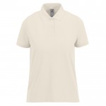 Polo básico de algodón para mujer de manga corta 210 g/m2 B&C color blanco roto