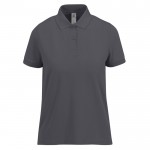 Polo básico de algodón para mujer de manga corta 210 g/m2 B&C color gris oscuro
