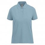 Polo básico de algodón para mujer de manga corta 210 g/m2 B&C color azul grisáceo