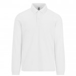 Polo clásico de algodón piqué de manga larga 180 g/m2 B&C color blanco