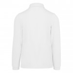 Polo clásico de algodón piqué de manga larga 180 g/m2 B&C color blanco vista detalle 2