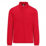 Polo clásico de algodón piqué de manga larga 180 g/m2 B&C color rojo