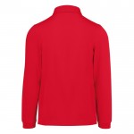 Polo clásico de algodón piqué de manga larga 180 g/m2 B&C color rojo vista detalle 2
