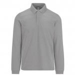 Polo clásico de algodón piqué de manga larga 180 g/m2 B&C color gris jaspeado