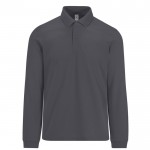 Polo clásico de algodón piqué de manga larga 180 g/m2 B&C color gris oscuro