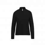 Polo clásico de algodón pique para mujer manga larga 180 g/m2 B&C color negro vista 11