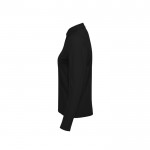 Polo clásico de algodón pique para mujer manga larga 180 g/m2 B&C color negro
