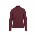 Polo clásico de algodón pique para mujer manga larga 180 g/m2 B&C color burdeos