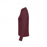 Polo clásico de algodón pique para mujer manga larga 180 g/m2 B&C color burdeos
