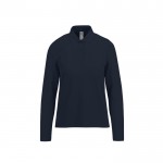 Polo clásico de algodón pique para mujer manga larga 180 g/m2 B&C color azul marino