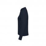 Polo clásico de algodón pique para mujer manga larga 180 g/m2 B&C color azul marino