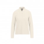 Polo clásico de algodón pique para mujer manga larga 180 g/m2 B&C color blanco roto