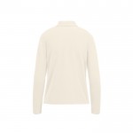 Polo clásico de algodón pique para mujer manga larga 180 g/m2 B&C color blanco roto vista detalle 2