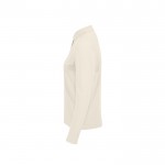 Polo clásico de algodón pique para mujer manga larga 180 g/m2 B&C color blanco roto