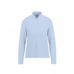 Polo clásico de algodón pique para mujer manga larga 180 g/m2 B&C color azul grisáceo