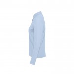 Polo clásico de algodón pique para mujer manga larga 180 g/m2 B&C color azul grisáceo