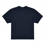 Camiseta oversized de algodón sostenible con tejido grueso 220 g/m2 B&C color azul marino vista detalle 2