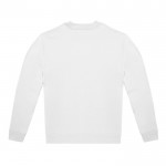 Sudadera unisex de algodón y poliéster con cuello redondo 280 g/m2 B&C color blanco vista detalle 2