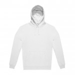 Sudadera sostenible unisex con capucha y corte relajado 280 g/m2 B&C color blanco