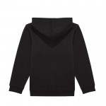 Sudadera hoodie con capucha y cremallera de algodón 280 g/m2 B&C color negro vista detalle 2