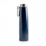 Botella termo de acero inoxidable reciclado con asa útil 750ml color azul marino