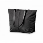 Bolsa térmica hecha con plástico reciclado de los océanos 180 g/m2 color negro vista con logo impreso