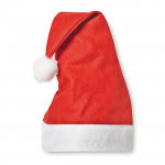 Gorro de Papa Noel publicitario con logo color rojo tercera vista