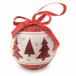 Bola navideña con caja decorada color rojo segunda vista