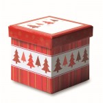 Bola navideña con caja decorada color rojo tercera vista