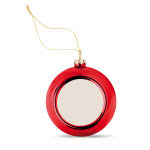 Bola navideña brillante con placa para impresión a todo color Ø6cm color rojo