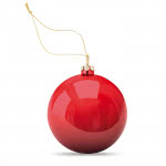Bola navideña brillante con placa para impresión a todo color Ø6cm color rojo segunda vista