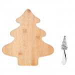Set tabla y cuchillo para quesos navideño color madera segunda vista