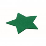 Posavasos con logotipo forma de estrella de color verde segunda vista