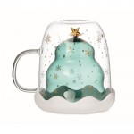 Taza con diseño de árbol de Navidad color transparente segunda vista