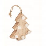 Árbol colgante navideño de madera con luces LED color madera