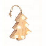 Árbol colgante navideño de madera con luces LED color madera segunda vista