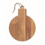 Tabla para servir de madera de acacia en forma de adorno navideño color madera cuarta vista