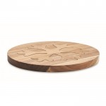 Juego de 2 salvamanteles de madera de acacia en forma de copo de nieve color madera tercera vista
