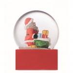 Bola de cristal con un Papá Noel dentro con base de poliresina color rojo quinta vista