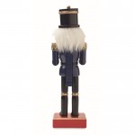 Colgate navideño de madera en forma del clásico Cascanueces grande color azul quinta vista