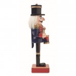 Colgate navideño de madera en forma del clásico Cascanueces grande color azul sexta vista