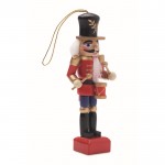 Colgate navideño de madera en forma del clásico Cascanueces pequeño color rojo