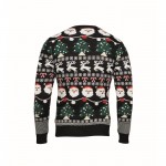 Jersey de estampado navideño con 10 luces LED talla S/M color negro tercera vista