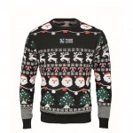 Jersey de estampado navideño con 10 luces LED talla L/XL color negro vista de impresión