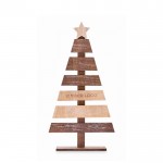 Árbol de Navidad para decoración hecho de madera personalizable color madera vista de impresión
