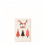 Bolsa de regalo de papel con temática de Navidad tamaño pequeño color blanco vista de impresión