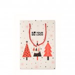 Bolsa de regalo de papel con temática de Navidad tamaño grande color blanco vista de impresión